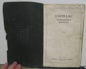 1923 Cadillac Model V 63 Owners Operators Manual Original
