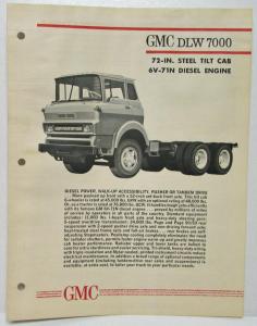 1964 GMC Truck DLW 7000 Spec Sheet Options Installations Sales Folder Original