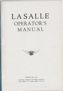 1936 Cadillac LaSalle Model 50 Operators Owners Manual Original