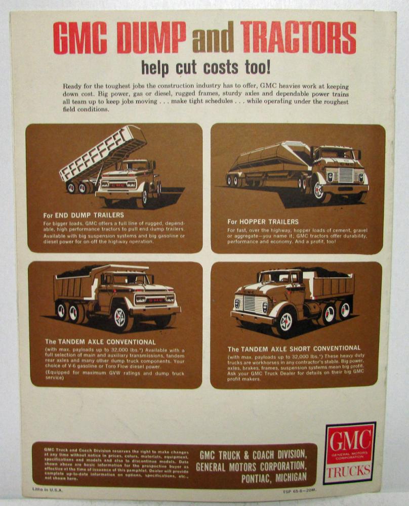 1966 GMC Trucks Mixer Chassis Help Reduce Costs 3 Big Ways Sales Brochure