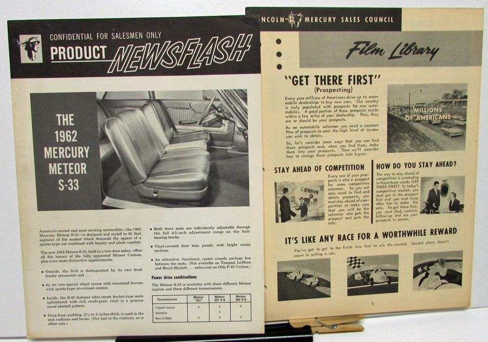 1962 Mercury Dealer Salesmen Product Newsflash Meteor S33 Prospecting Tips