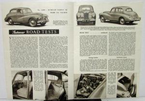 1953 Sunbeam Talbot 90 Mark IIA Saloon Autocar Road Test Sales Folder Original