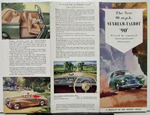 1953 1954 Sunbeam Talbot 90 Sports Saloon & Conv Coupe Color Sales Folder Orig