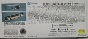 1955 Sunbeam Mark III Sports Saloon & Sports Convertible Color Sales Folder Orig