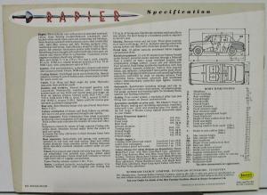 1956 Sunbeam Rapier 1957 1958 1959 ENGLAND Color Sales Brochure Original