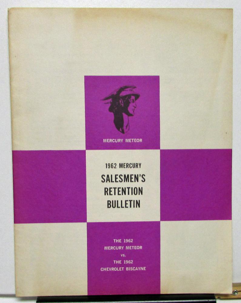 1962 Mercury Meteor vs Chevrolet Biscayne Dealer Salesmen's Retention Bulletin