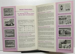 1962 Mercury Meteor Custom vs Chevy Bel Air Dealer Salesmen's Retention Bulletin
