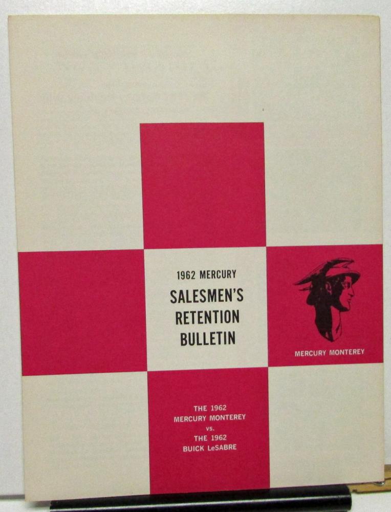 1962 Mercury Monterey vs Buick LeSabre Dealer Salesmen's Retention Bulletin