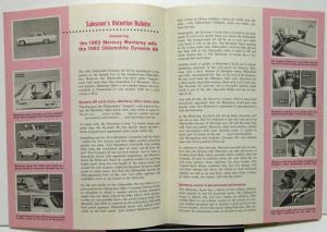 1962 Mercury Monterey vs Olds Dynamic 88 Dealer Salesmen's Retention Bulletin