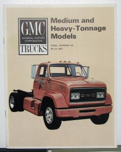 1966 GMC Truck Diesel Medium Heavy Tonnage Models Sales Brochure Black Logo Orig