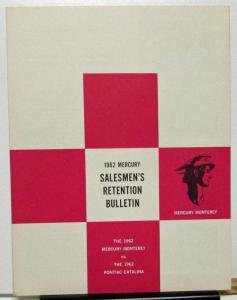 1962 Mercury Monterey vs Pontiac Catalina Dealer Salesmen's Retention Bulletin