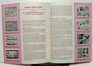 1962 Mercury Monterey vs Pontiac Catalina Dealer Salesmen's Retention Bulletin