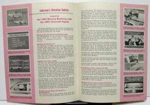 1962 Mercury Monterey vs Chevy Impala Dealer Salesmen's Retention Bulletin