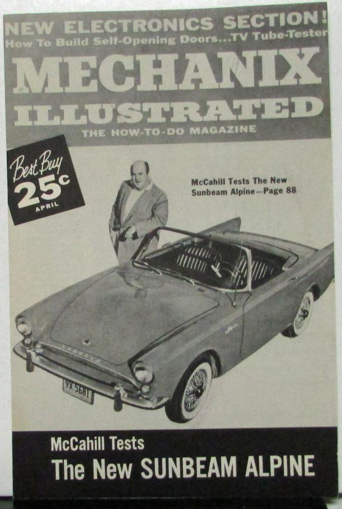 1960 Sunbeam Alpine Mechanix Illustrated McCahill Tests Reprint Sales Folder