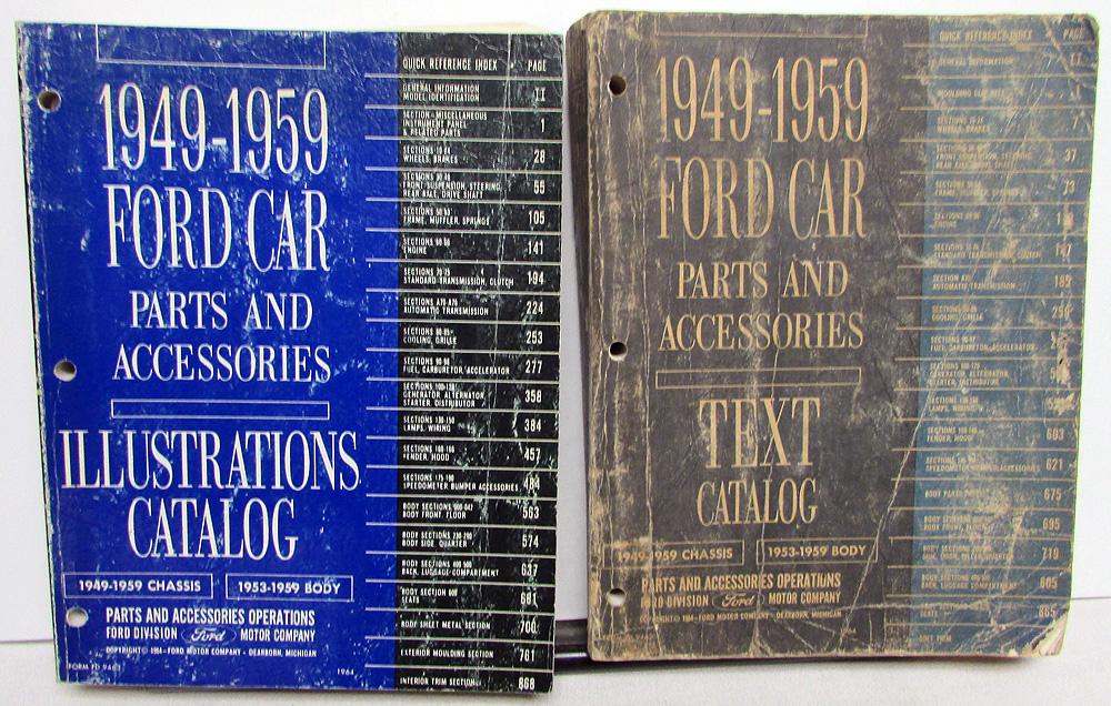 19491951195319571959 Ford Car Parts Book Manual Catalog Fairlane