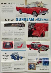 1960 Sunbeam Alpine Sports Tourer & Gran Turismo HT Sales Folder 1961 1962 1963