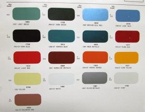 1967 GMC Truck Paint Chip Colors Leaflet