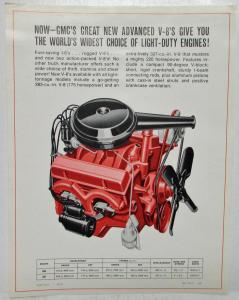1967 GMC Trucks Great New Advanced V-8 Engines Spec Data Sheet Original
