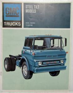 1967 GMC Trucks Diesel Steel Tilt Models Sales Brochure Blue Logo Original