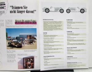 1996 Susan Classic Cars GERMAN Text Color Sales Folder Original