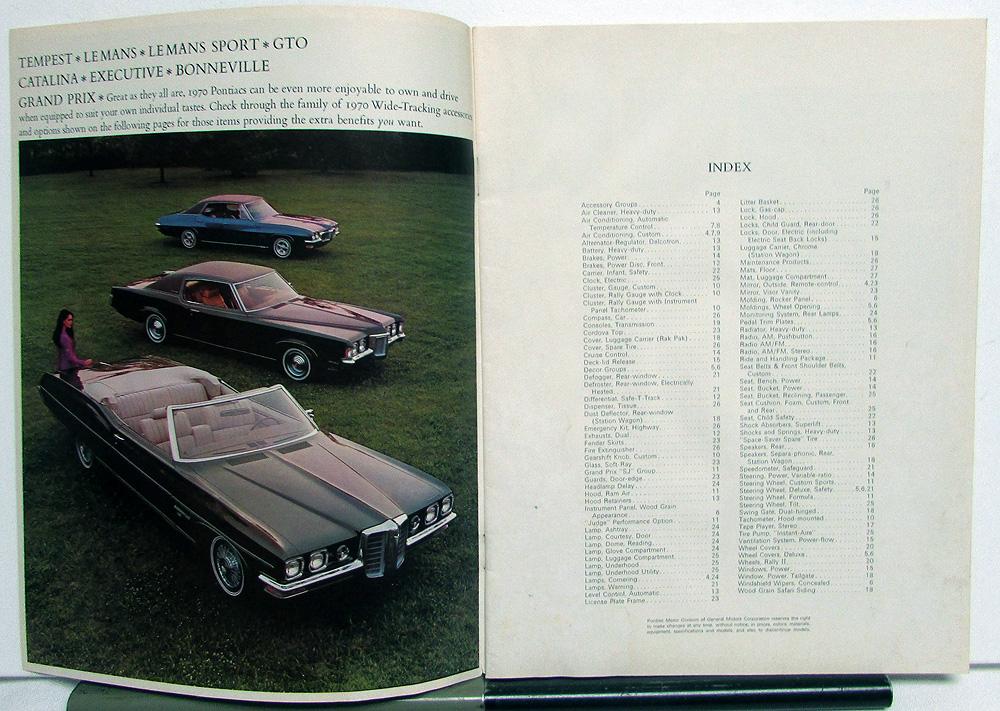 1970 Pontiac GTO LeMans Tempest Grand Prix Accessories NOS Sales Brochure 1970 Pontiac GTO LeMans Tempest Grand Prix Accessories NOS Sales Brochure