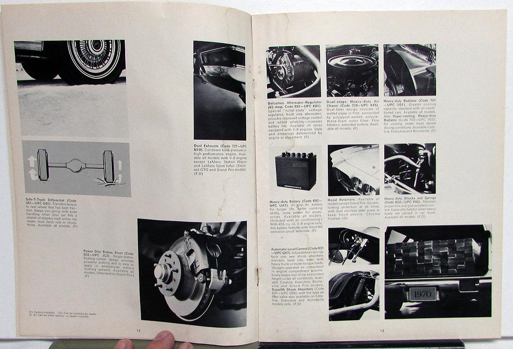 1970 Pontiac GTO LeMans Tempest Grand Prix Accessories NOS Sales Brochure 1970 Pontiac GTO LeMans Tempest Grand Prix Accessories NOS Sales Brochure