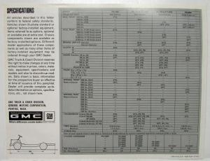 1968 GMC Value Van Trucks Models Sales Brochure Original