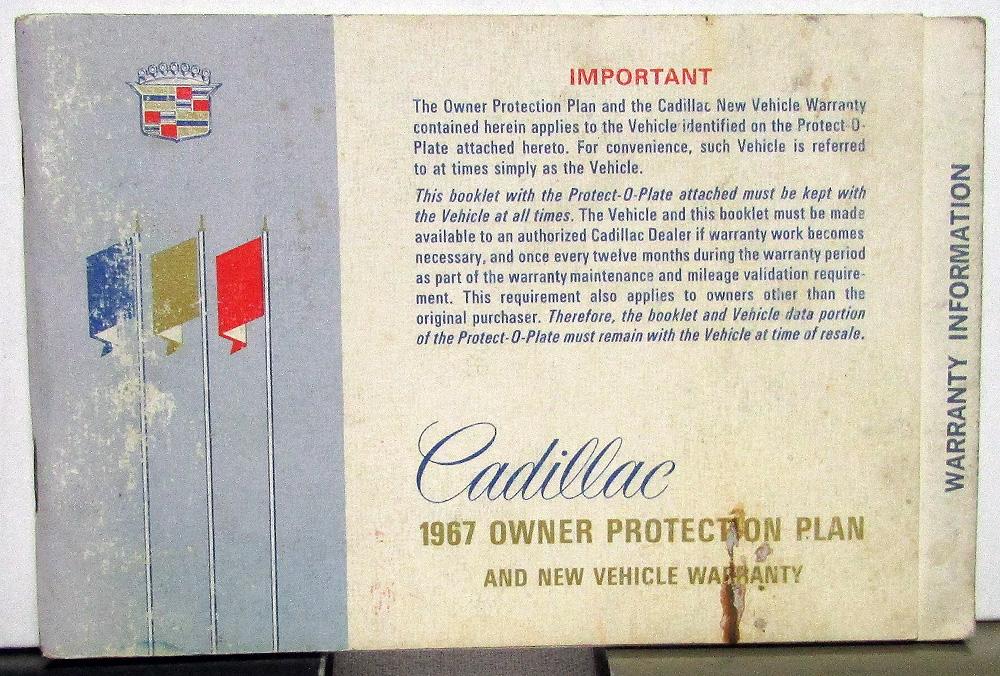 1967 Cadillac Models Calais DeVille Eldorado 60S Seventy-Five Protection Plan