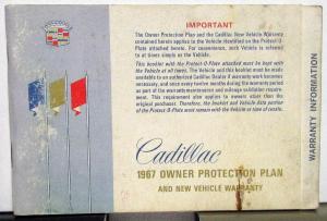 1967 Cadillac Models Calais DeVille Eldorado 60S Seventy-Five Protection Plan
