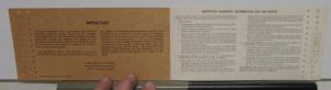 1968 Cadillac Owners Protection Plan Models Calais DeVille Eldorado 61 60S 75