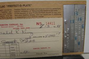 1968 Cadillac Owners Protection Plan Models Calais DeVille Eldorado 61 60S 75