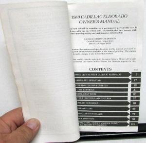 1980 Cadillac Eldorado Owners Operator Manual Care & Op Instructions