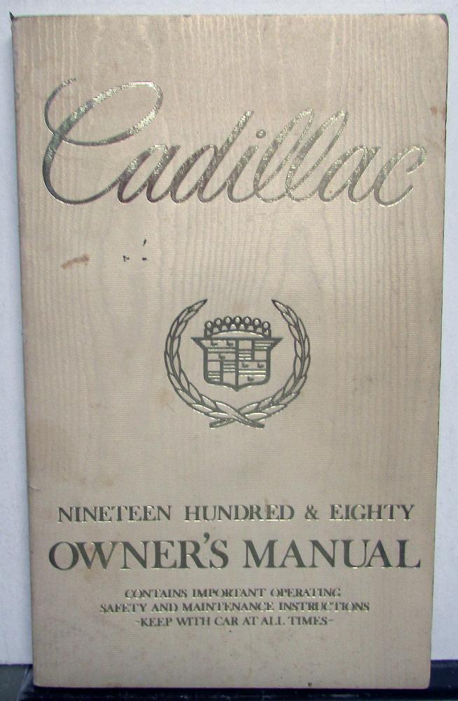 1980 Cadillac Fleetwood Brougham Sedan & Coupe DeVille Owners Operator Manual