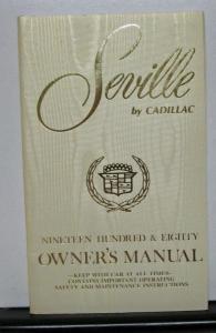 1980 Cadillac Seville Owners Operator Manual Original