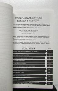 1980 Cadillac Seville Owners Operator Manual Original