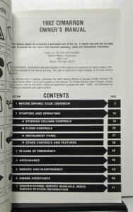 1982 Cadillac Cimarron Owners Operator Manual Original