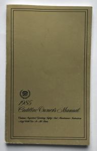 1985 Cadillac Fleetwood Sedan and DeVille Owners Operator Manual