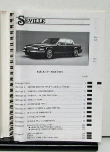 1986 Cadillac Seville Owners Operator Manual Original
