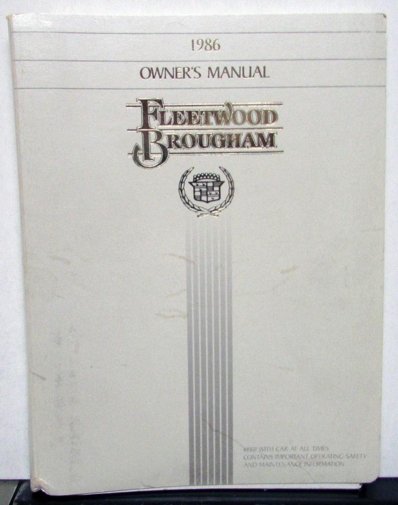 1986 Cadillac Fleetwood Brougham Sedan Owners Operator Manual Original