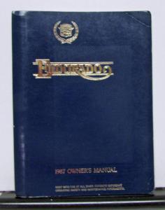 1987 Cadillac Eldorado Owners Operator Manual Original