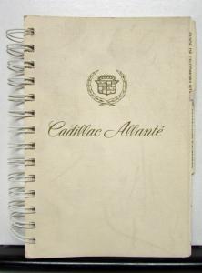 1987 Cadillac Allante Owners Operator Manual French Text Original