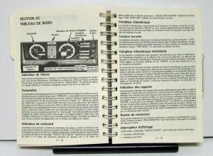 1987 Cadillac Allante Owners Operator Manual French Text Original