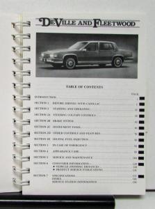 1988 Cadillac DeVille Fleetwood Owners Operator Manual Original
