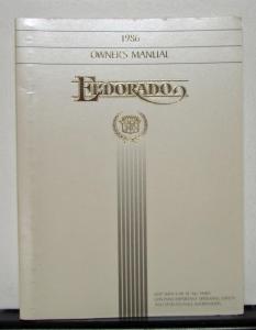 1986 Cadillac Eldorado Operator Owners Manual Original