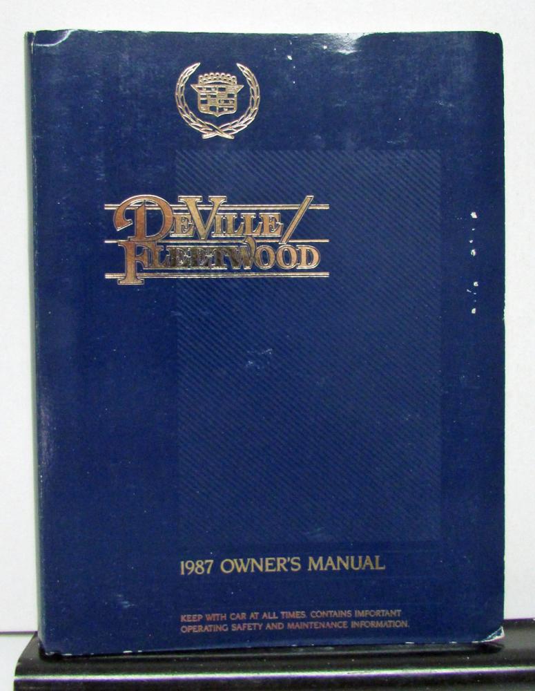 1987 Cadillac DeVille Fleetwood Sedan & Limo Operator Owners Manual Original