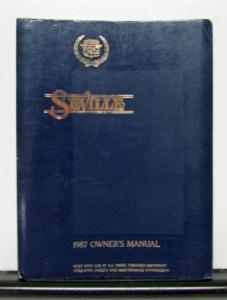 1987 Cadillac Seville Operator Owners Manual Original