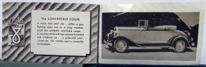 1930 DeSoto Straight 8 Seven Body Models Sedan Coupe Convertible Sales Brochure