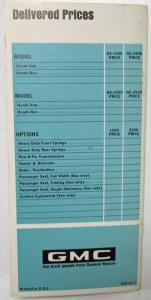 1970 GMC Truck Value Comparisons for Salesman Handbook CONFIDENTIAL Dealer Item