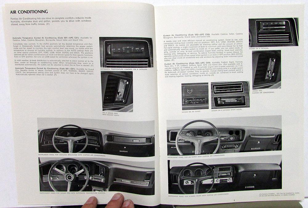 1974 Pontiac Big Size Sales Brochure Catalog – Firebird Grand Prix GTO LeMans – 12x11 Inches