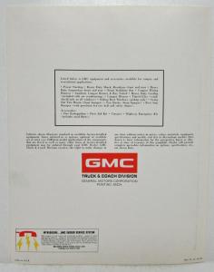 1971 GMC Campers & Recreational Trucks Vans Motor Homes Sales Folder Original